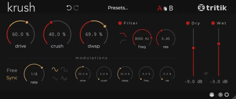Krush: Free Bitcrusher VST Plugin with Built-in Drive and Filters